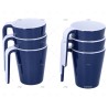 TAZA CAFE 300ML AZUL MELAMINA 6PCS