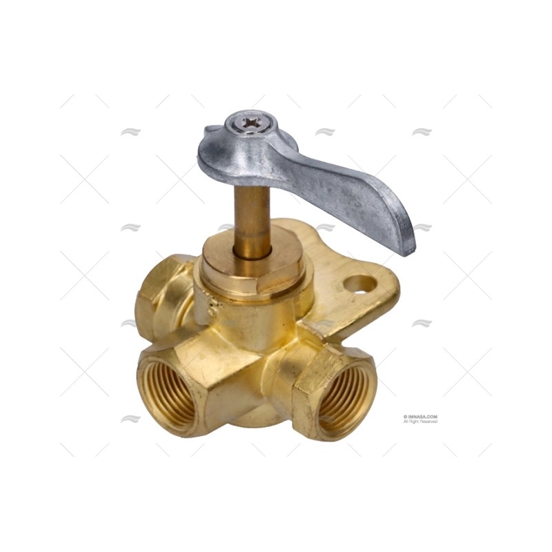 GRIFO 3 VIAS 1/4" FNPT LATON