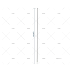 ANTENA VHF 2.40MT 6DB NEGRA SCOUT