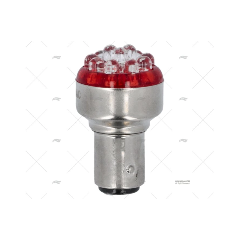 BOMBILLA BAY15D+- 12V 0.7W LED ROJO