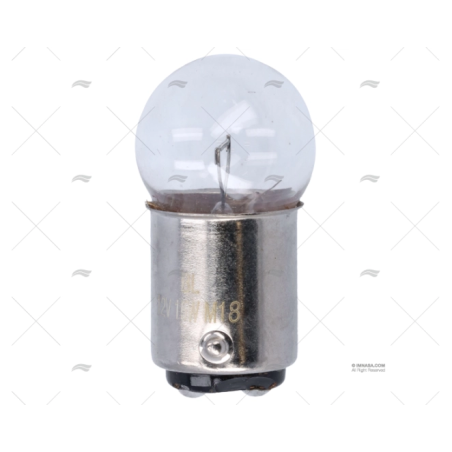 BOMBILLA BA15D 12V 15W 18X37 ESFERICA