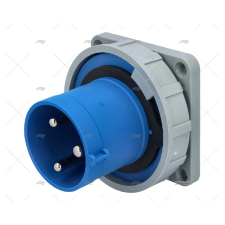 BASE ELEC POPA 63A 2P+T DIA.72 AZUL