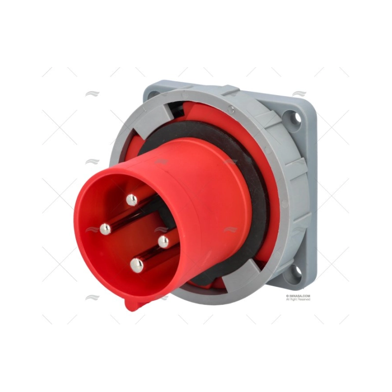 BASE ELEC POPA 63A 3+T DIA.72 ROJA