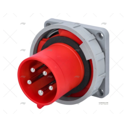BASE ELEC POPA 63A 4+T DIA.72 ROJA
