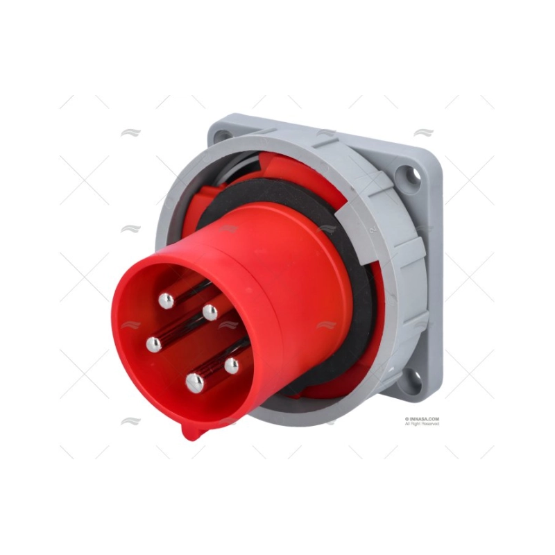 BASE ELEC POPA 63A 4+T DIA.72 ROJA