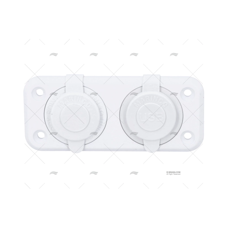 CLAVIJA COMBO MECHERO USB 12V BLANCO MARINCO