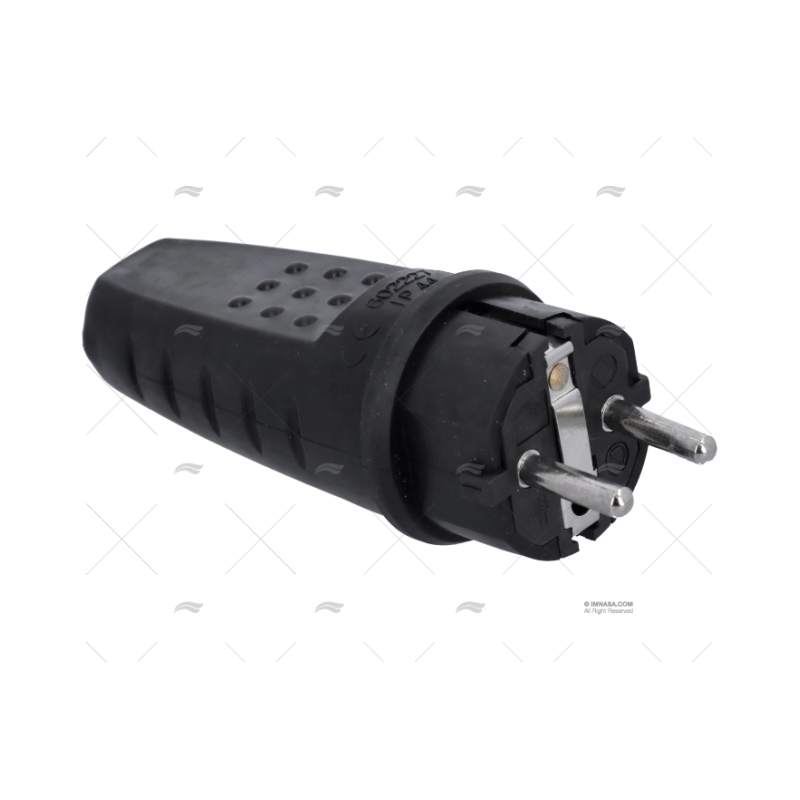 CLAVIJA ELEC. GOMA MACHO NEGRA 3PIN IP4