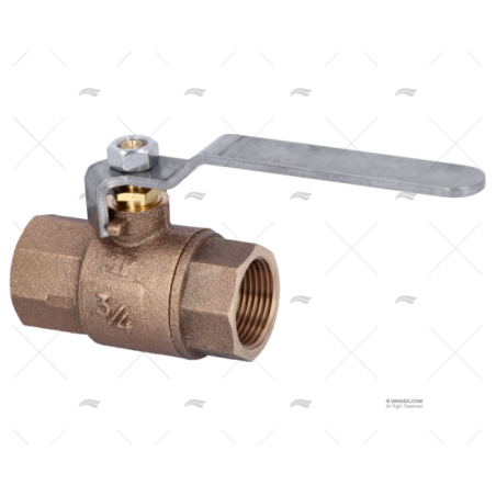GRIFO BOLA BRONCE MANETA INOX 3/4" GUIDI