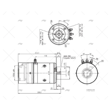 MOTOR BRIDA 12V 700W B14/70 3T-14MM CIMA 1915