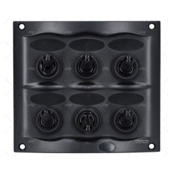 PANEL 6 POS 12V 20A NEGRO 5X107MM BEP
