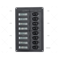 PANEL 8 POS VERTICAL 12V GRIS BEP