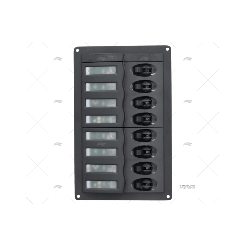 PANEL 8 POS VERTICAL 12V GRIS BEP