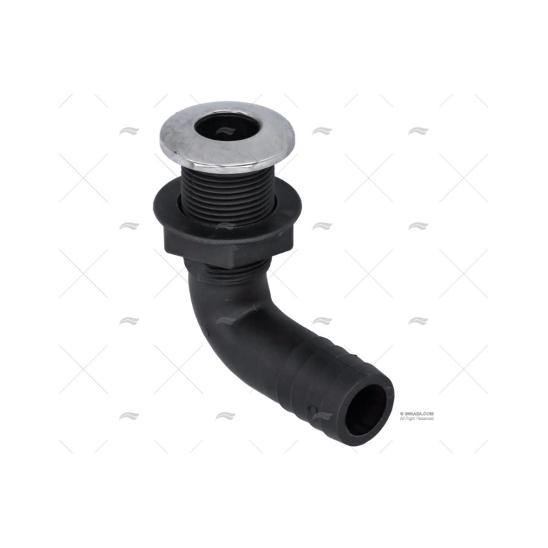 PASACASCO EN ABS C/TAPA INOX 90º 1 1/8"