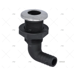 PASACASCO EN ABS C/TAPA INOX 90º 3/4"