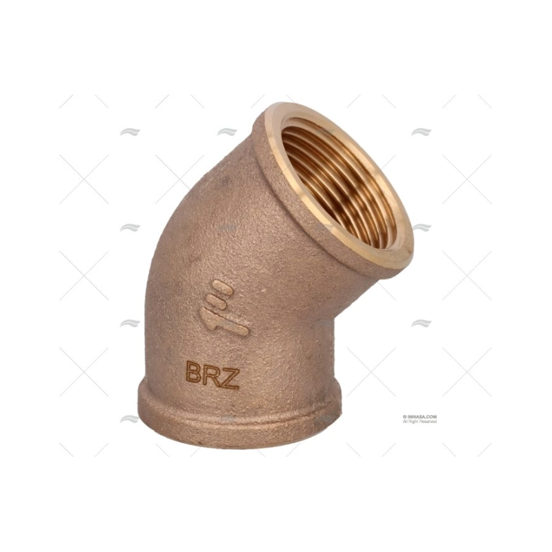 CODO BRONCE H-H 45º 1" GUIDI