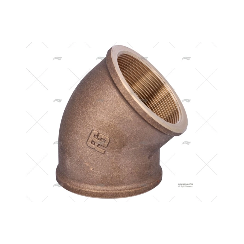CODO BRONCE H-H 45º 2"1/2 GUIDI