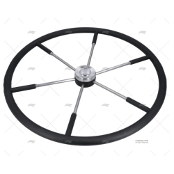 RUEDA TIMON 800MM 6R POLI.NEGRO/INOX SAVORETTI ARMANDO