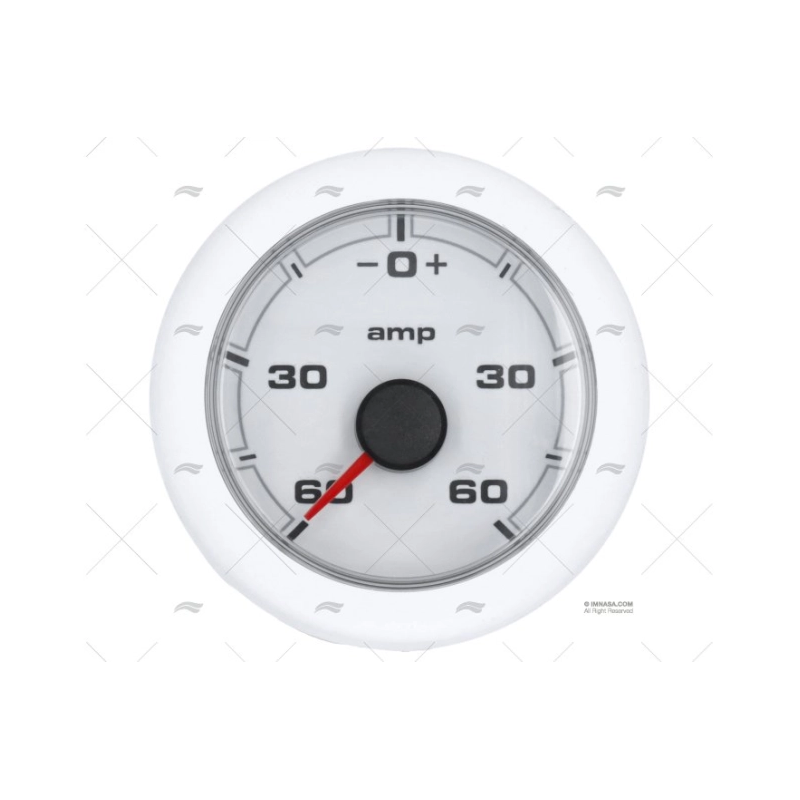 AMPERIMETRO OL 60A 12/24V 52MM BLANCO