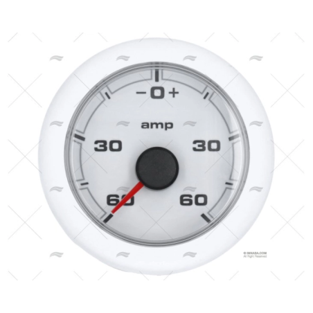 AMPERIMETRO OL 60A 12/24V 52MM BLANCO