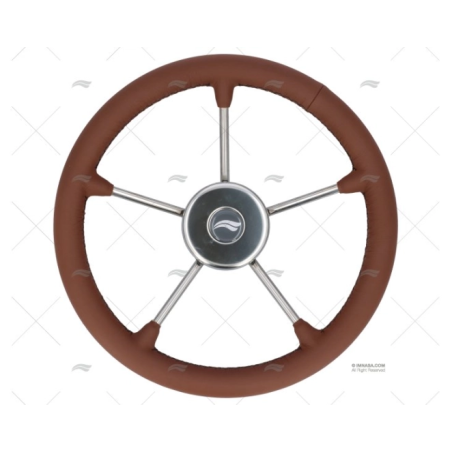 RUEDA 350MM PIEL MARRON COSTURA NEGRA IMNASA