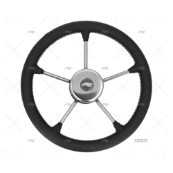 RUEDA 350MM PIEL NEGRA COSTURA BLANCA IMNASA