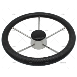 RUEDA TIMON 340MM 5R POLI.NEGRO/INOX SAVORETTI ARMANDO