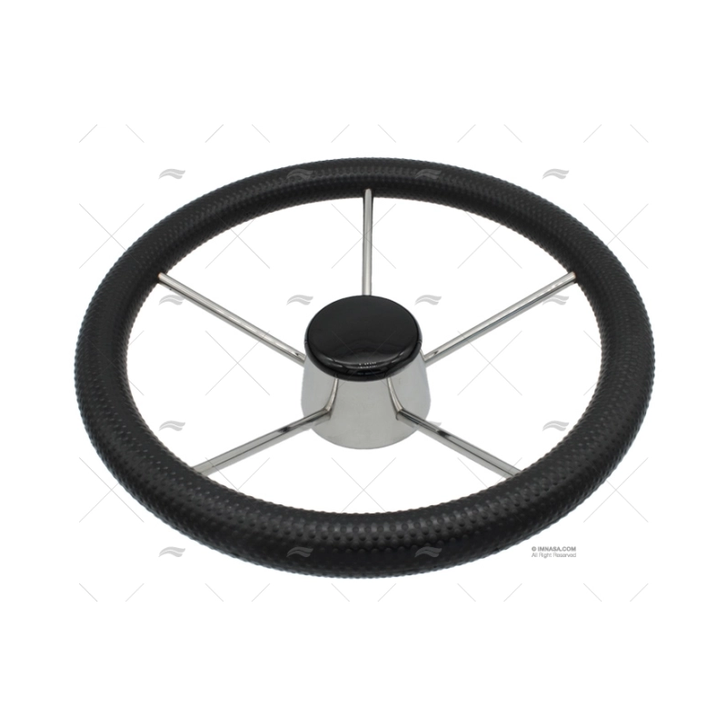 RUEDA TIMON 340MM 5R POLI.NEGRO/INOX SAVORETTI ARMANDO