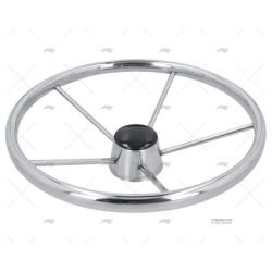 RUEDA TIMON 390MM 5R INOX 25º
