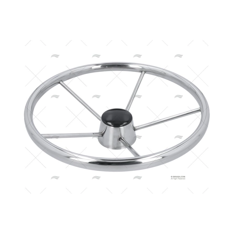 RUEDA TIMON 390MM 5R INOX 25º