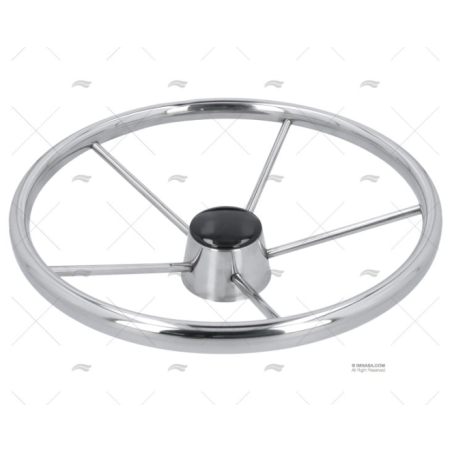 RUEDA TIMON 390MM 5R INOX 25º