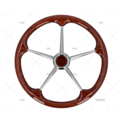 RUEDA TIMON 450MM 5R MADERA/INOX MOGANO SAVORETTI ARMANDO