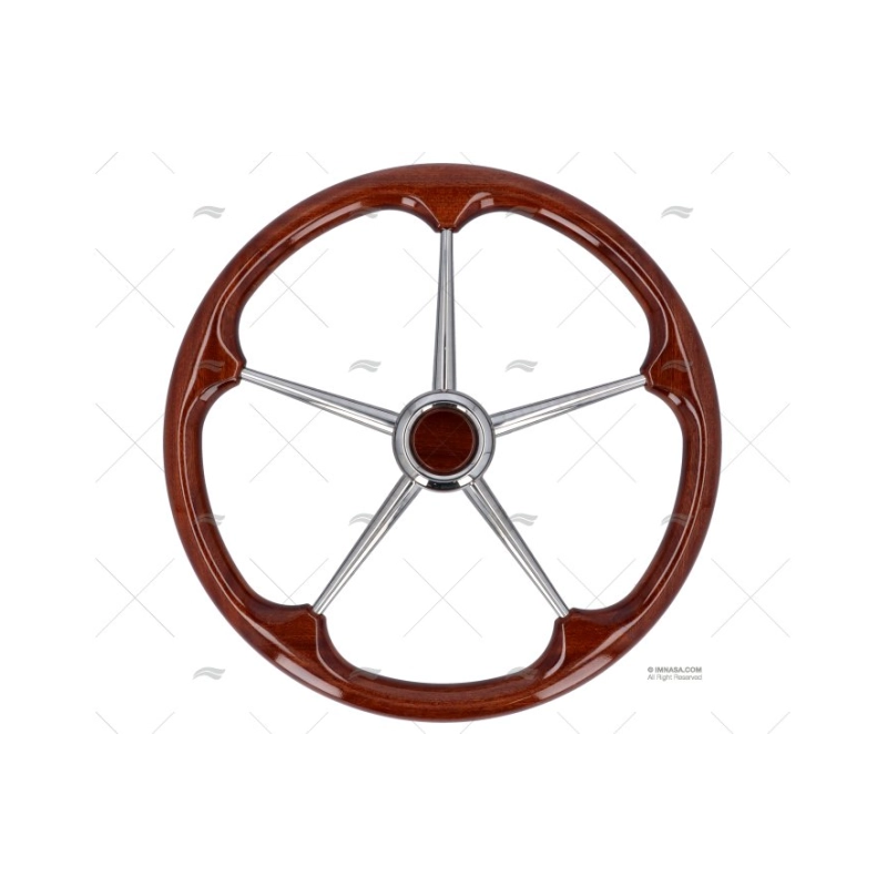 RUEDA TIMON 450MM 5R MADERA/INOX MOGANO SAVORETTI ARMANDO