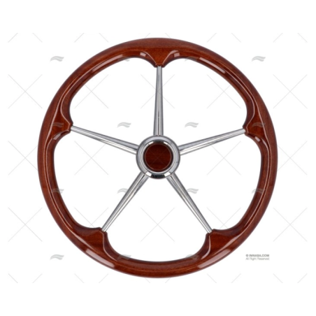 RUEDA TIMON 450MM 5R MADERA/INOX MOGANO SAVORETTI ARMANDO
