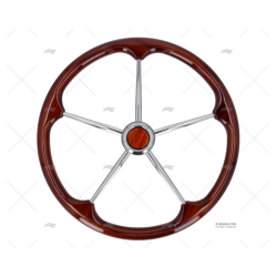RUEDA TIMON 500MM 5R MADERA/INOX MOGANO SAVORETTI ARMANDO