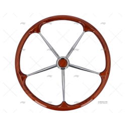 RUEDA TIMON 600MM 5R MADERA/INOX MOGANO SAVORETTI ARMANDO