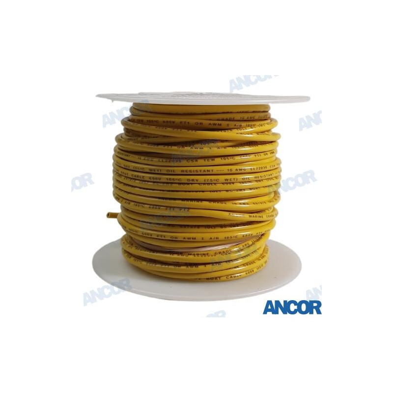 CABLE MARINO 16 AWG (1MM²) AMARILLO 30M