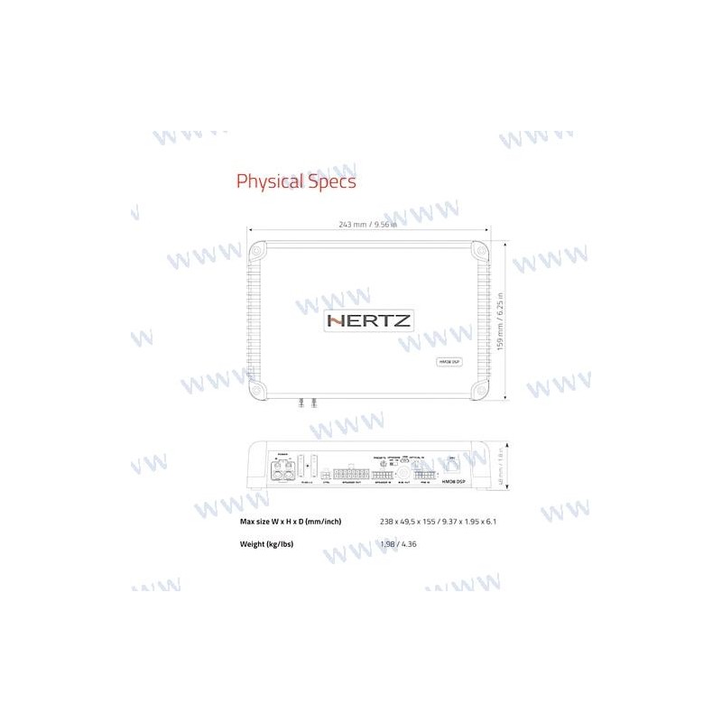 HERTZ HMD8 DSP 24V 8CH AMPLI + DSP 8X150