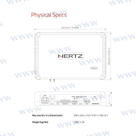 HERTZ HMD8 DSP 24V 8CH AMPLI + DSP 8X150