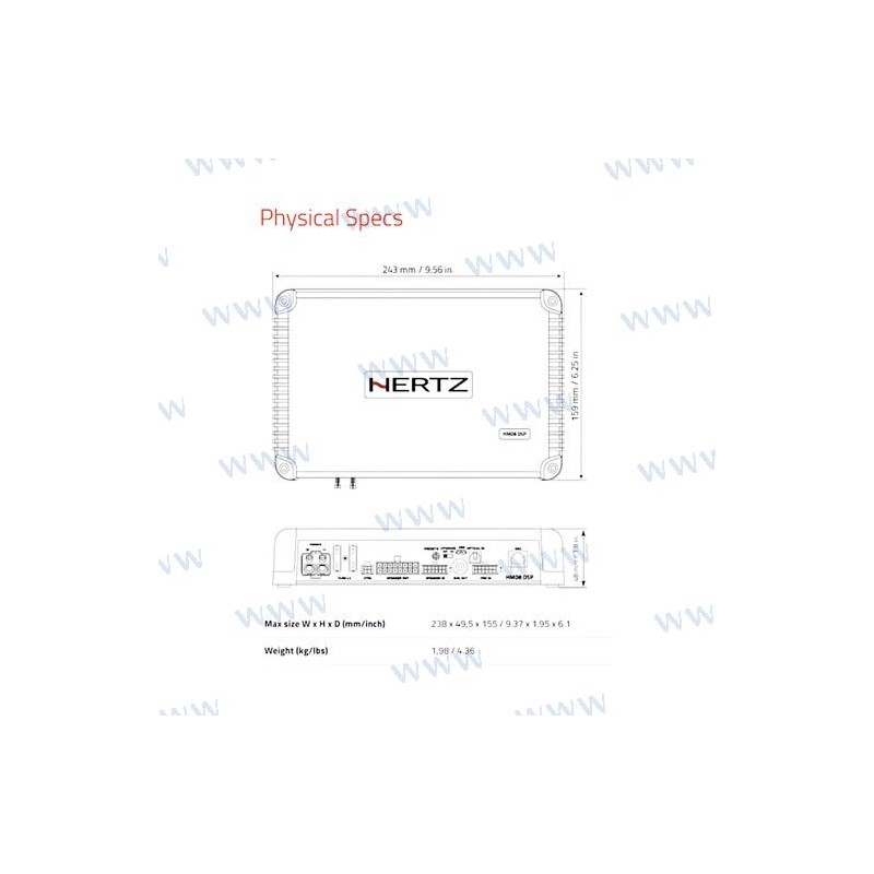 HERTZ HMD8 DSP 8CH AMPLI + DSP 8X150W
