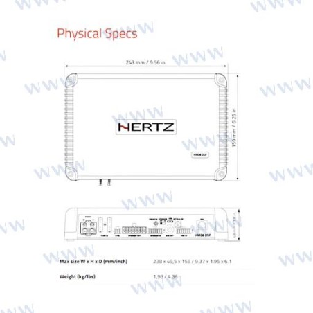 HERTZ HMD8 DSP 8CH AMPLI + DSP 8X150W